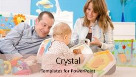  Presentation with toy story - Presentation theme with children's room smiling toy background and a lemonade colored foreground