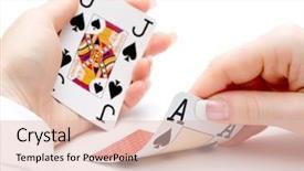  Presentation with blackjack - Amazing presentation having 3 21 - woman hands holding cards backdrop and a lemonade colored foreground