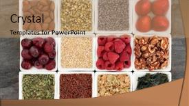  Presentation with minerals - PPT layouts featuring 3 antioxidants minerals and vitamins background and a coral colored foreground