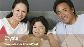  Presentation with story - Presentation with 3 bears story - portrait of an asian family background and a  colored foreground