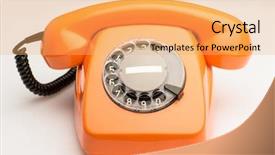  Presentation with telephone - Audience pleasing presentation theme consisting of 3 circles - close-up of vintage telephone isolated backdrop and a yellow colored foreground