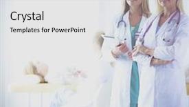  Presentation with army forces female - Colorful presentation theme enhanced with 3 circles - portrait of three confident female backdrop and a white colored foreground