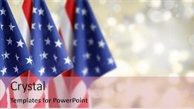  Presentation with grave marker american flag - Presentation design featuring 3 circles - three american flags in front background and a coral colored foreground