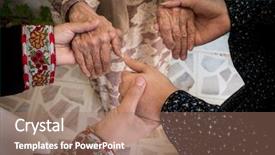  Presentation with generations - Audience pleasing theme consisting of 3 circles - three generations women holding hands backdrop and a coral colored foreground