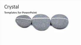  Presentation with stones - Slides with 3 circles - three gray sea striped stones background and a white colored foreground