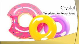  Presentation with swim - Audience pleasing theme consisting of 3 circles - three inflatable swim rings isolated backdrop and a white colored foreground