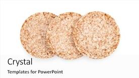  Presentation with top view of soybean - Cool new PPT layouts with 3 circles - three round wheat airy crispbread backdrop and a sky blue colored foreground