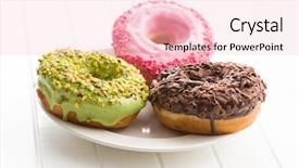  Presentation with donuts - Cool new presentation with 3 circles - three sweet donuts on plate backdrop and a lemonade colored foreground