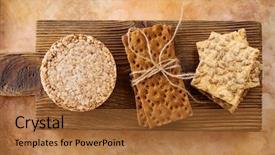  Presentation with cutting board - Audience pleasing presentation theme consisting of 3 circles - three types of diet bread backdrop and a red colored foreground