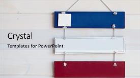  Presentation with christmas blank wooden signboard - Theme enhanced with 3 colors - three colored signboards background and a light blue colored foreground