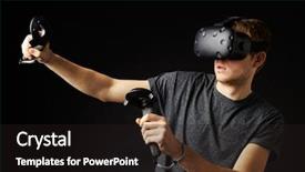  Presentation with virtual - Theme enhanced with 3 d - man in studio wearing virtual background and a dark gray colored foreground