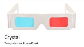  Presentation with pair - Theme enhanced with 3 d - pair of 3-d glasses isolated background and a white colored foreground