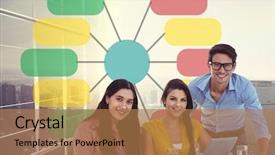  Presentation with abstract digital business interface - Beautiful PPT theme featuring 3 d shadow - digital composite of group backdrop and a coral colored foreground