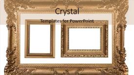  Presentation with gold design - Slides enhanced with 3 decorative gold empty wall picture frames insert your own design background and a coral colored foreground