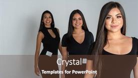  Presentation with runway - PPT theme with 3-female-models background and a tawny brown colored foreground