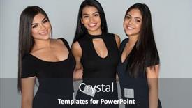  Presentation with runway - Theme enhanced with 3-female-models background and a dark gray colored foreground