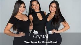  Presentation with runway - Slide deck consisting of 3-female-models background and a dark gray colored foreground