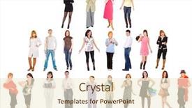  Presentation with groups - PPT theme having 3 groups of people background and a cream colored foreground