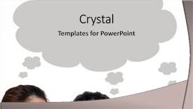  Presentation with thought - Slides featuring 3 ideas - close-up portrait of beautiful women background and a light gray colored foreground