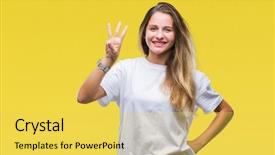  Presentation with young woman diagnosis of sti - Beautiful slide set featuring 3 ideas - young beautiful blonde woman wearing backdrop and a yellow colored foreground