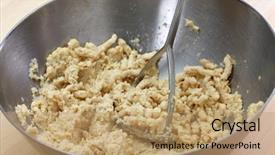  Presentation with soybeans - Theme with 3 mashing the cooked soybean background and a coral colored foreground