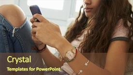  Presentation with home schoolng teens - Beautiful slide deck featuring 3 messages - teenage girl text messaging backdrop and a tawny brown colored foreground