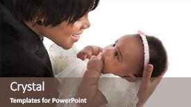  Presentation with baby girl - Slide deck having 3-month old smiling baby background and a tawny brown colored foreground