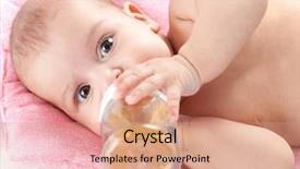  Presentation with baby girl - Audience pleasing slides consisting of 3 months adorable baby girl backdrop and a coral colored foreground