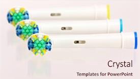  Presentation with electronic - PPT layouts enhanced with 3 new electronic toothbrush head background and a sky blue colored foreground