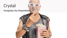  Presentation with pair - Colorful slide deck enhanced with 3 pairs - elderly punker wearing a pair backdrop and a white colored foreground