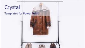  Presentation with brown leather - Beautiful theme featuring 3 pairs - fashion brown leather coat backdrop and a  colored foreground