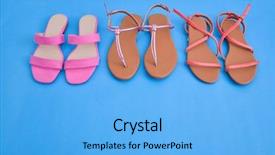  Presentation with fashion shoes - Slide deck featuring 3 pairs - woman fashion three pair pink background and a light blue colored foreground