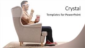  Presentation with popcorn - Presentation with 3 pairs - young man seated background and a white colored foreground