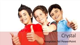  Presentation with happy kids - Presentation theme having background cute kids having fun background and a red colored foreground