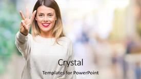  Presentation with number - Colorful PPT layouts enhanced with 3 point - young beautiful woman casual white backdrop and a lemonade colored foreground