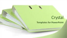  Presentation with binder - Theme enhanced with 3 ring binder - green folders isolated on white background and a soft green colored foreground