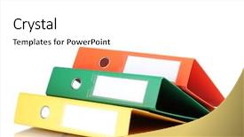  Presentation with customs office - PPT layouts with 3 ring binder - office folders isolated on white background and a  colored foreground