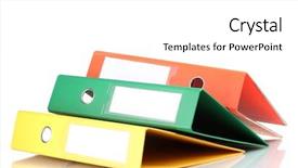  Presentation with office - Cool new presentation with 3 ring binder - office folders isolated on white backdrop and a  colored foreground