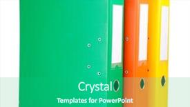  Presentation with office - Slides with 3 ring binder - office folders isolated on white background and a  colored foreground