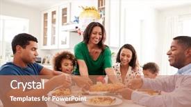  Presentation with african american grandmother - PPT theme with 3 sisters - african american three generation family background and a coral colored foreground