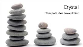  Presentation with piles - Colorful presentation theme enhanced with 3 steps - three piles of stacked pebbles backdrop and a white colored foreground