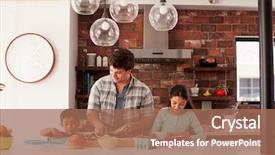  Presentation with school children - Audience pleasing theme consisting of 3 year planning - children helping father to make backdrop and a coral colored foreground