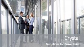  Presentation with full page business - Beautiful presentation theme featuring 3 year planning - full length of multi-ethnic business backdrop and a gray colored foreground