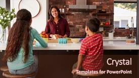  Presentation with school children - Colorful presentation design enhanced with 3 year planning - mother making school lunches backdrop and a wine colored foreground