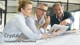  Presentation with team planning - Amazing presentation theme having 3 year planning - team of engineers working together backdrop and a lemonade colored foreground