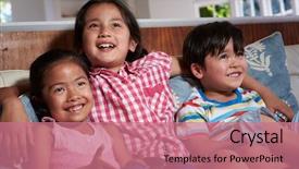  Presentation with serial murders of children - Beautiful slide deck featuring 3 years - three asian children sitting backdrop and a  colored foreground