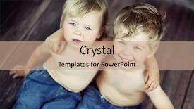  Presentation with two small brothers - Presentation featuring 3 years - two little brothers sitting background and a coral colored foreground