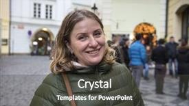  Presentation with evaluation of 5 years old boy - PPT theme consisting of 30-35 years old woman background and a dark gray colored foreground