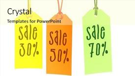  Presentation with color - Presentation theme having 30 50 and 70 sale background and a  colored foreground