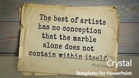  Presentation with michelangelo - PPT theme enhanced with 30 aphorism by michelangelo - italian background and a  colored foreground